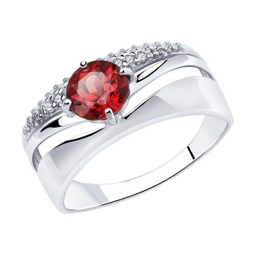 Кольцо декоративное Diamant,  серебро 925 проба, вставка родолит
