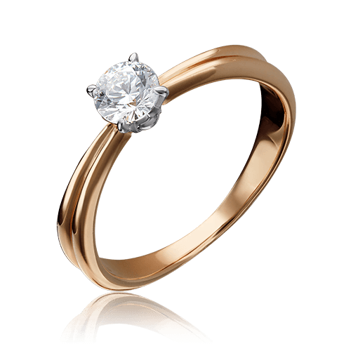 Кольцо помолвочное Platina Jewellery, красное золото 585 проба, вставка фианит