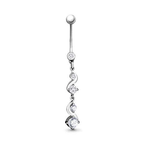 Пирсинг Aquamarine,  серебро 925 проба