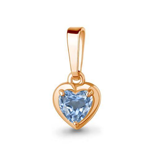 Подвеска декоративная Aquamarine, красное золото 585 проба, вставка топаз