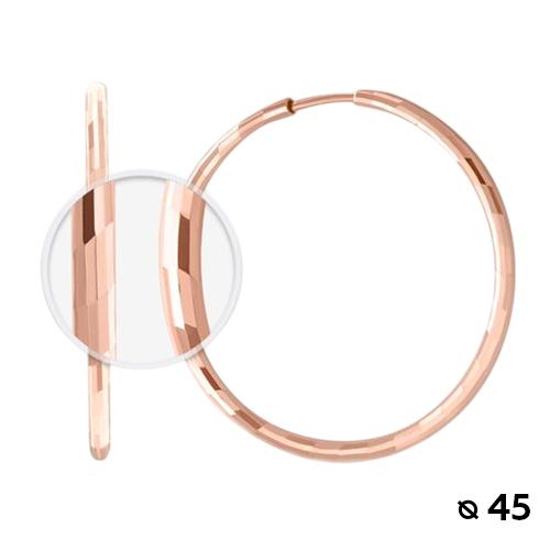 Серьги конго, красное золото 585 проба