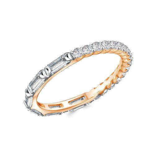 Кольцо дорожка ZOLOTYE UZORY, красное золото 585 проба, вставка цирконий