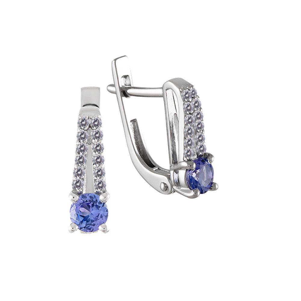 Серьги с английским замком,  серебро 925 проба (Россия)