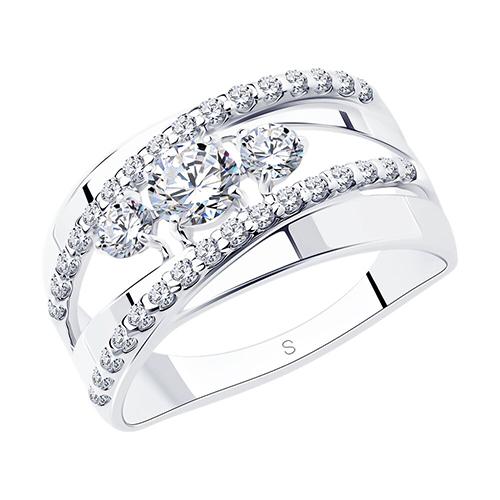 Кольцо декоративное SOKOLOV,  серебро 925 проба, вставка фианит (SOKOLOV, Россия)