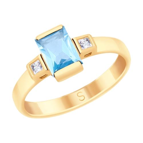 Кольцо декоративное Sokolov и Diamant,  золото 585 проба, вставка топаз (Sokolov и Diamant, Россия)
