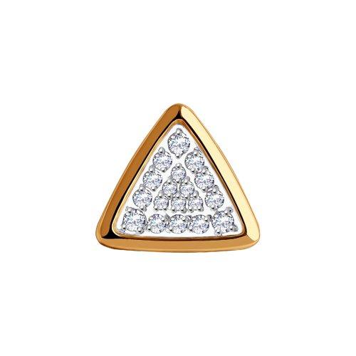 Подвеска шарм Sokolov и Diamant, красное золото 585 проба, вставка фианит