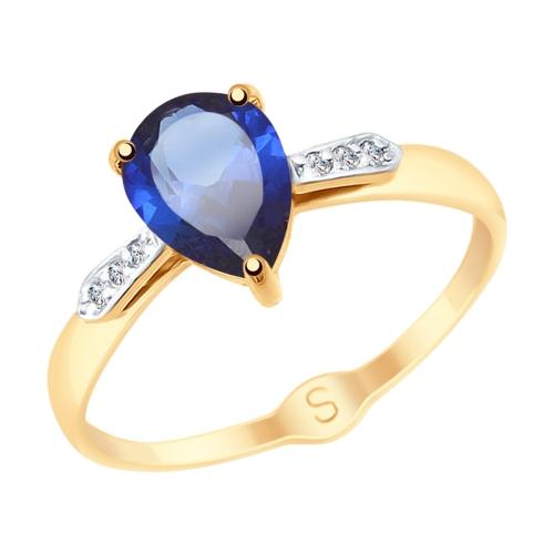 Кольцо декоративное SOKOLOV,  золото 585 проба, вставка фианит/корунд