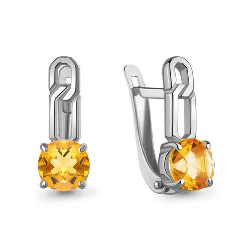 Серьги с английским замком Aquamarine,  серебро 925 проба (Aquamarine, Россия)