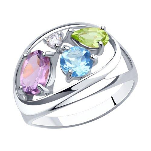 Кольцо декоративное Diamant,  серебро 925 проба, вставка хризолит