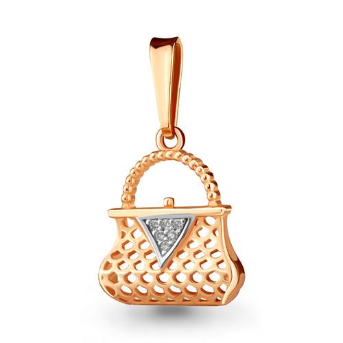 Подвеска декоративная Aquamarine,  золото 585 проба, вставка фианит (Aquamarine, Россия)