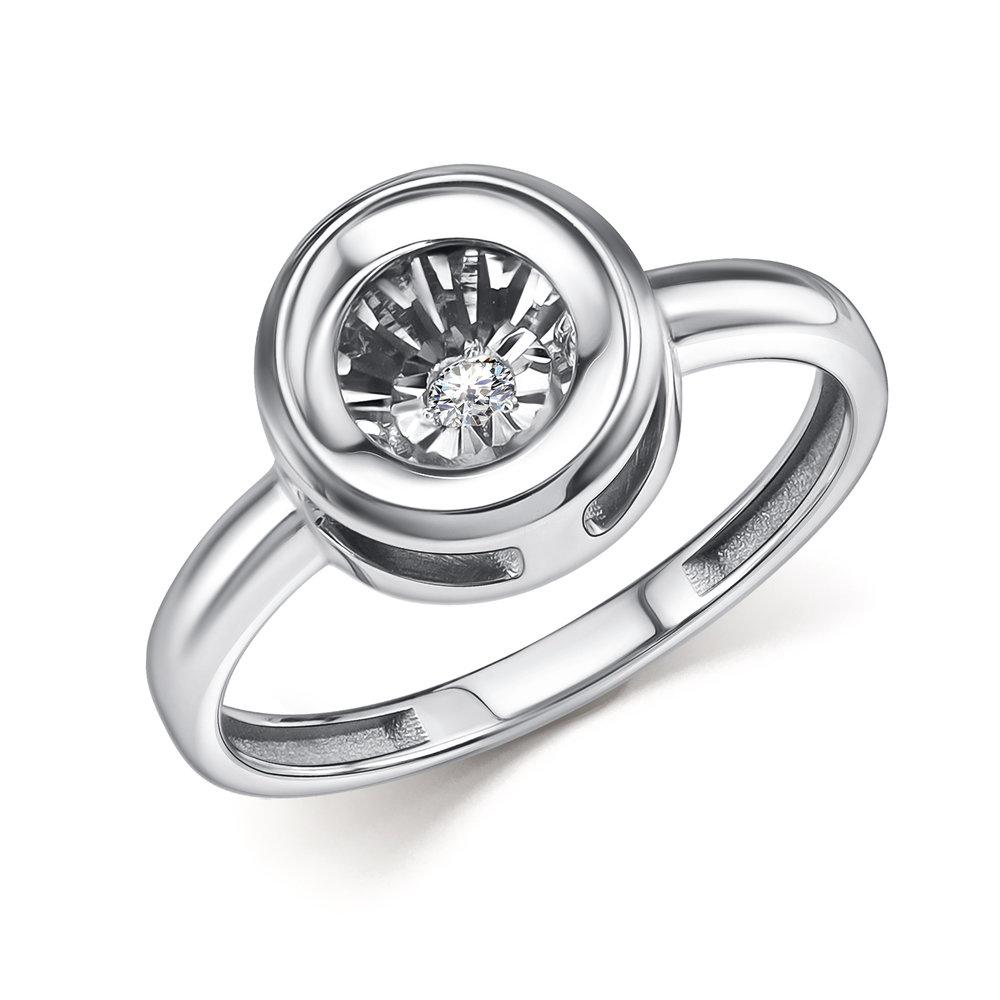 Кольцо декоративное Grigoriev, белое золото 585 проба, вставка бриллиант