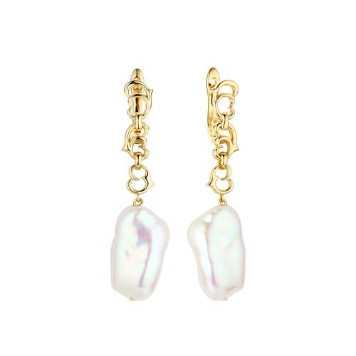 Серьги длинные Fresh Jewellery,  серебро 925 проба, вставка жемчуг