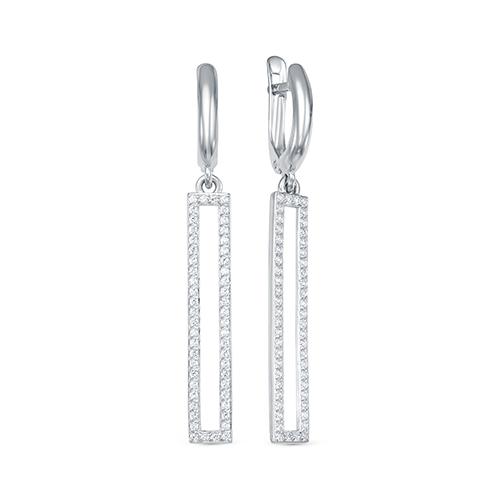 Серьги длинные Zlato,  серебро 925 проба, вставка фианит (Zlato, Россия)