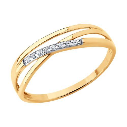 Кольцо декоративное Sokolov и Diamant, красное золото 585 проба, вставка фианит (Sokolov и Diamant, Россия)