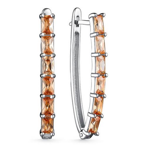 Серьги с английским замком,  серебро 925 проба (прочее, Россия)