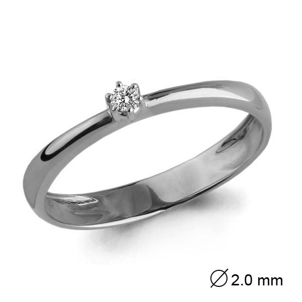 Кольцо помолвочное Aquamarine, белое золото 585 проба, вставка бриллиант (Aquamarine, Россия)
