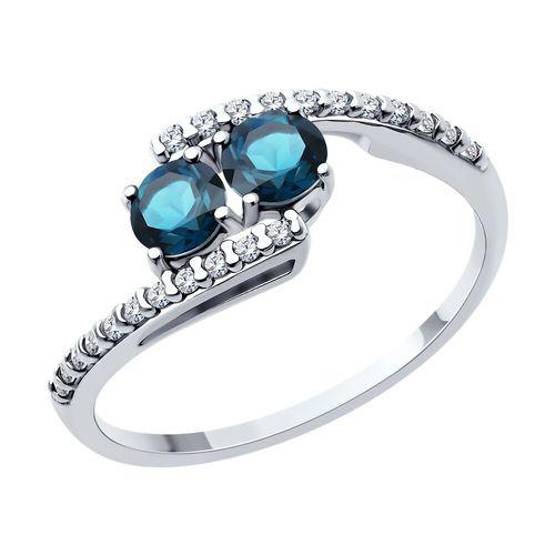 Кольцо декоративное SOKOLOV,  серебро 925 проба, вставка фианит/топаз (SOKOLOV, Россия)