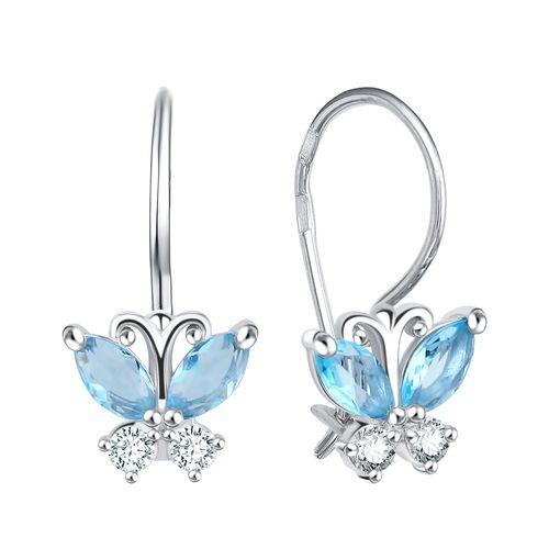 Серьги детские TALANT,  серебро 925 проба, вставка фианит