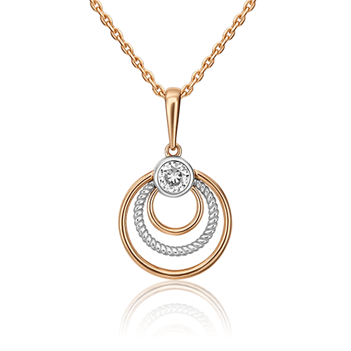 Подвеска декоративная Platina Jewellery, красное золото 585 проба, вставка фианит