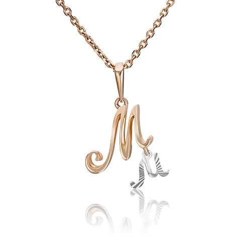 Подвеска буква Platina Jewelry, красное золото 585 проба
