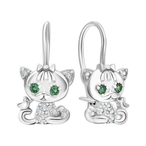 Серьги детские TALANT,  серебро 925 проба, вставка фианит