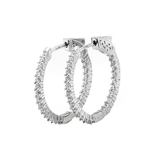 Серьги конго,  серебро 925 проба, вставка фианит (прочее, Турция)