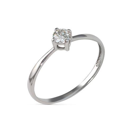 Кольцо помолвочное Кристалл, белое золото 585 проба, вставка бриллиант