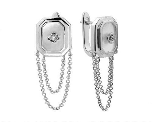 Серьги с английским замком Fresh Jewellery,  серебро 925 проба, вставка перламутр (Fresh Jewellery, Россия)