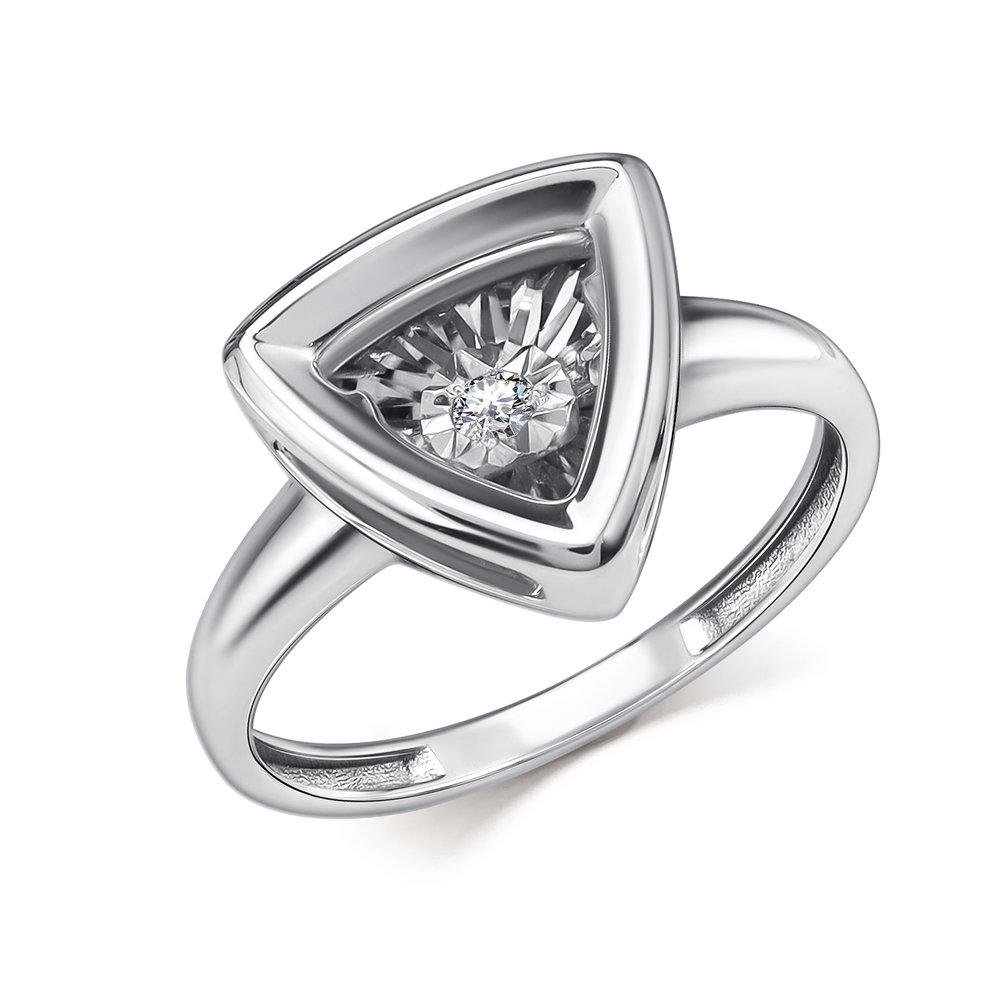 Кольцо декоративное Grigoriev, белое золото 585 проба, вставка бриллиант