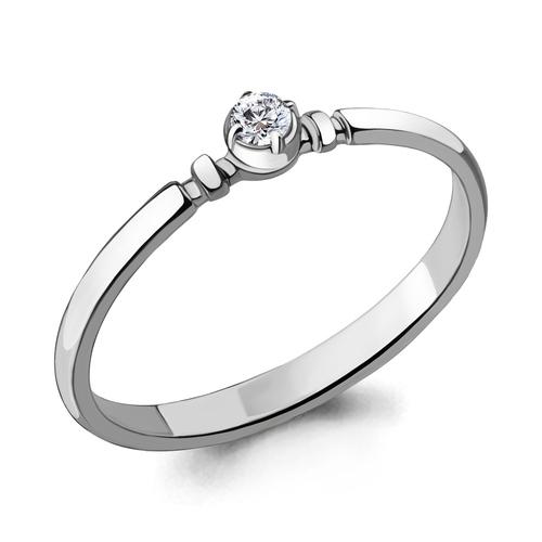 Кольцо помолвочное Aquamarine, белое золото 585 проба, вставка бриллиант (Aquamarine, Россия)