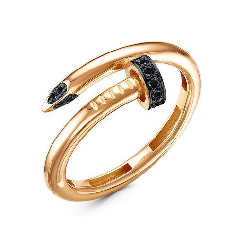 Кольцо декоративное Иллада, красное золото 585 проба, вставка фианит (Иллада, Россия)