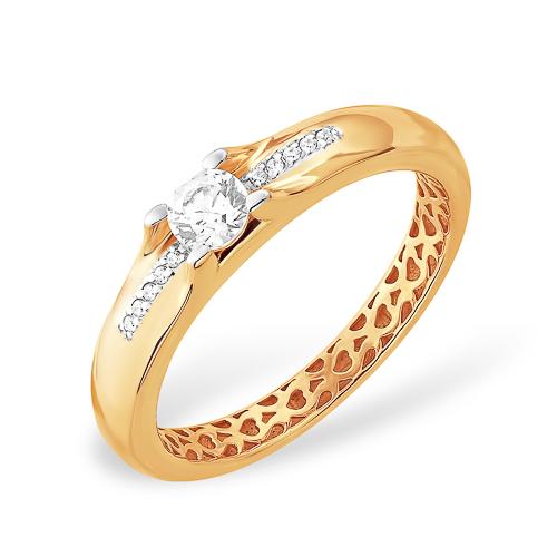 Кольцо помолвочное 7 Карат, красное золото 585 проба, вставка фианит (7 Карат, Беларусь)