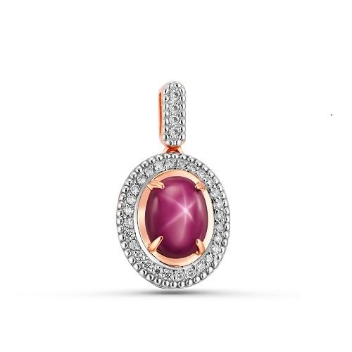 Подвеска декоративная Era Jewellery, красное золото 585 проба, вставка рубин