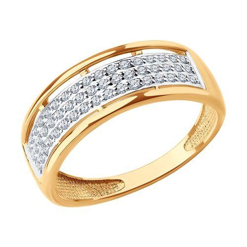 Кольцо декоративное Sokolov и Diamant, красное золото 585 проба, вставка фианит (Sokolov и Diamant, Россия)