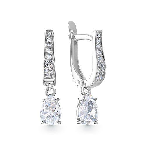 Серьги длинные Zlato,  серебро 925 проба, вставка фианит (Zlato, Россия)