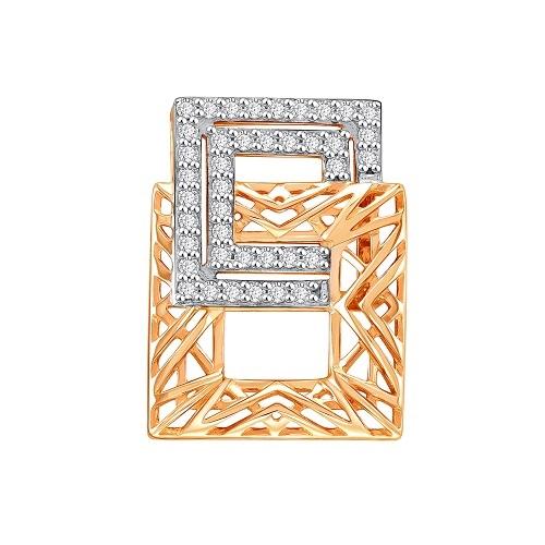 Подвеска декоративная ZOLOTYE UZORY, красное золото 585 проба, вставка цирконий (ZOLOTYE UZORY, Россия)