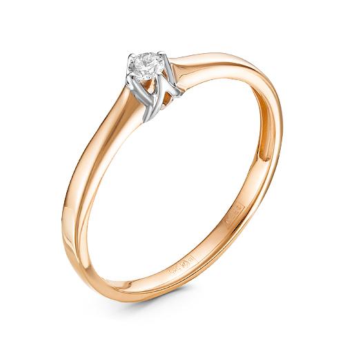 Кольцо помолвочное Diamond Union, красное золото 585 проба, вставка бриллиант