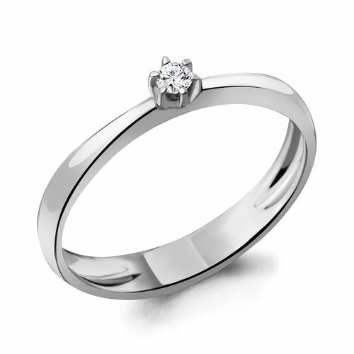 Кольцо помолвочное Aquamarine, белое золото 585 проба, вставка бриллиант (Aquamarine, Россия)