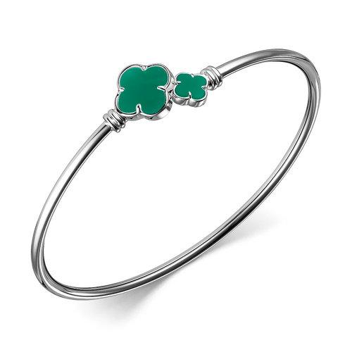 Браслет жесткий CORONA Jewelry,  серебро 925 проба, вставка агат