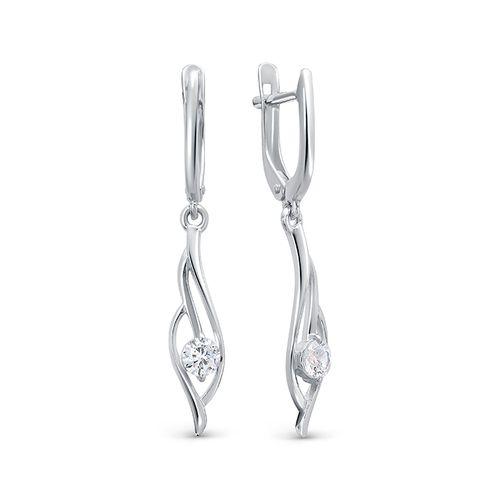 Серьги длинные Zlato,  серебро 925 проба, вставка фианит (Zlato, Россия)