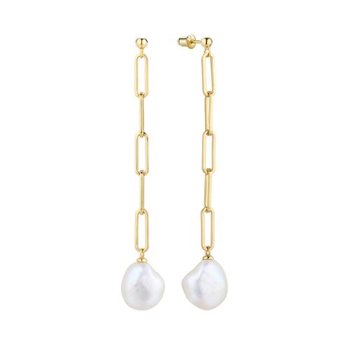 Серьги длинные Fresh Jewellery,  серебро 925 проба, вставка жемчуг (Fresh Jewellery, Россия)