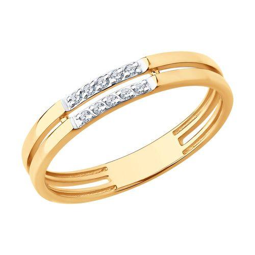 Кольцо декоративное Sokolov и Diamant, красное золото 585 проба, вставка фианит