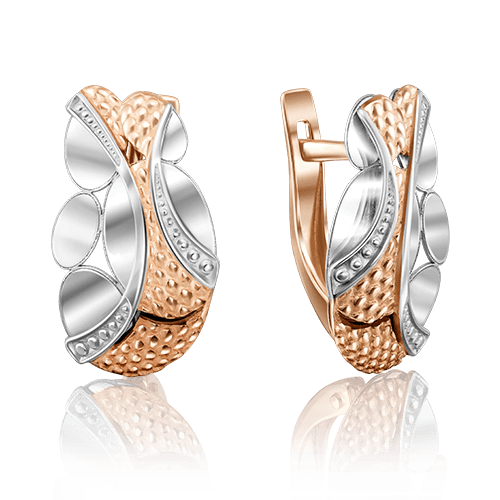 Серьги с английским замком Platina Jewellery, красное золото 585 проба