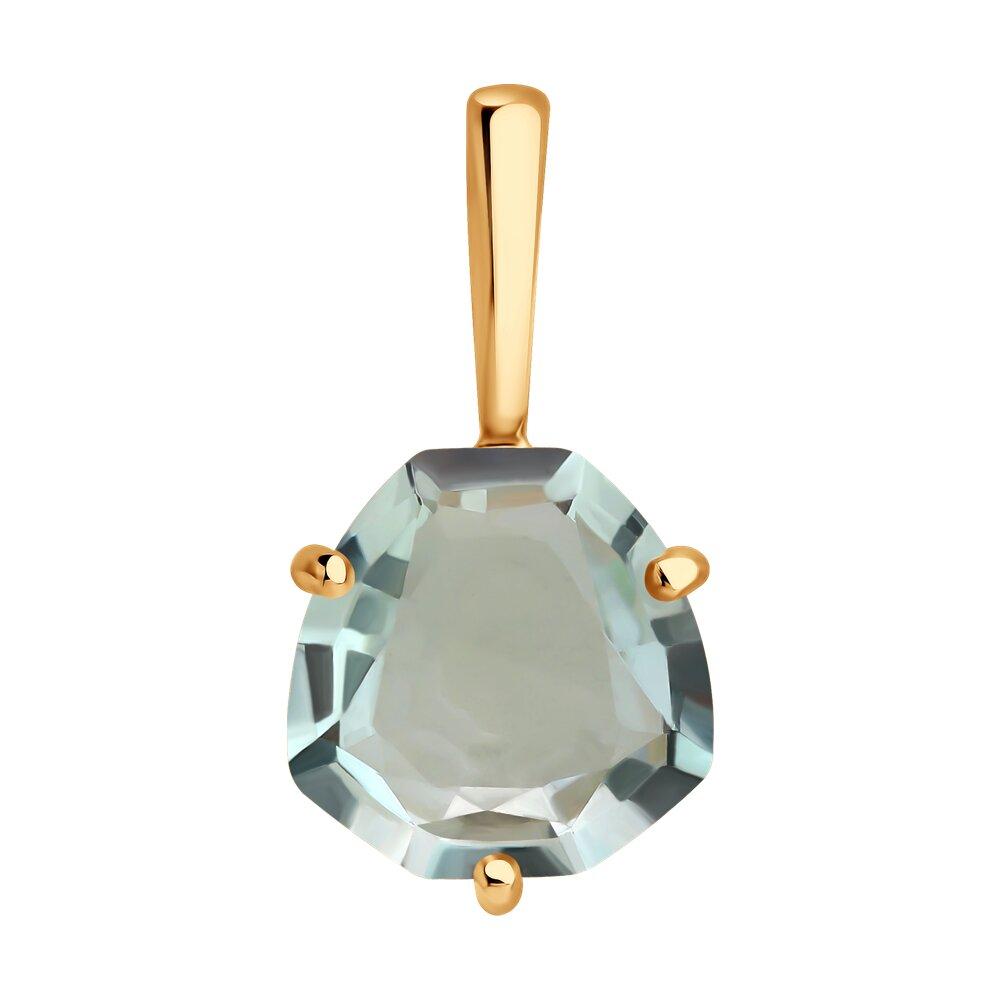 Подвеска декоративная, красное золото 585 проба, вставка аметист (Россия)