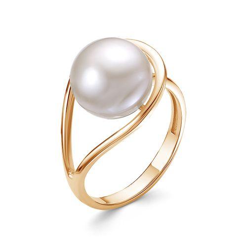 Кольцо декоративное Zlato, красное золото 585 проба, вставка жемчуг