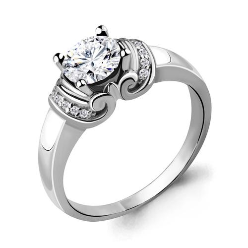 Кольцо декоративное Aquamarine,  серебро 925 проба, вставка фианит