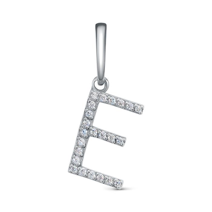 Подвеска буква,  серебро 925 проба, вставка фианит (Россия)