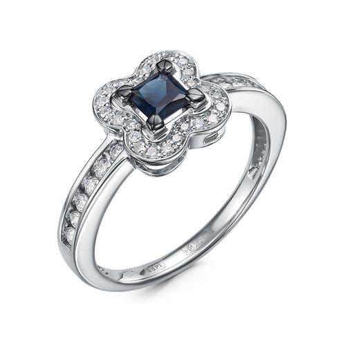 Кольцо декоративное RoseGrace, белое золото 585 проба, вставка сапфир