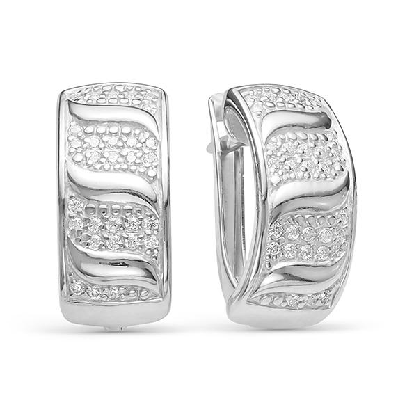 Серьги с английским замком Zlato,  серебро 925 проба, вставка фианит (Zlato, Россия)