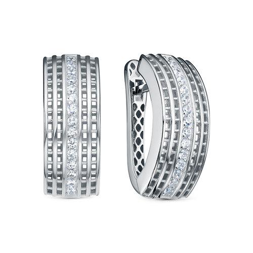 Серьги с английским замком DELTA,  серебро 925 проба, вставка фианит (DELTA, Россия)